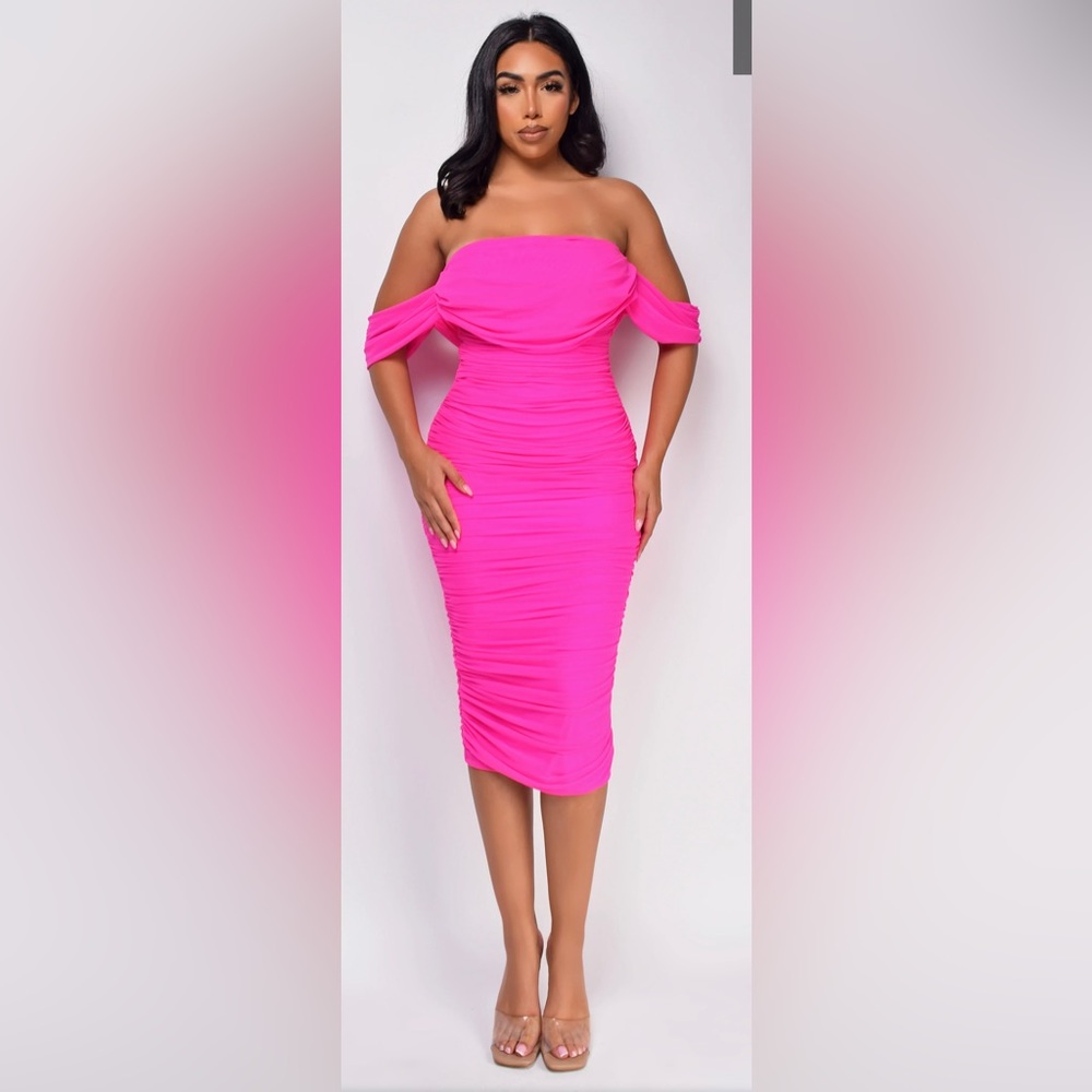 Pink midi dress